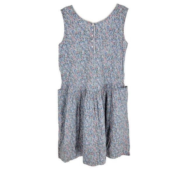 VTG Sleeveless Ditsy Floral Cottagecore Dress Medium Flower Power Prairie medium - Picture 1 of 4